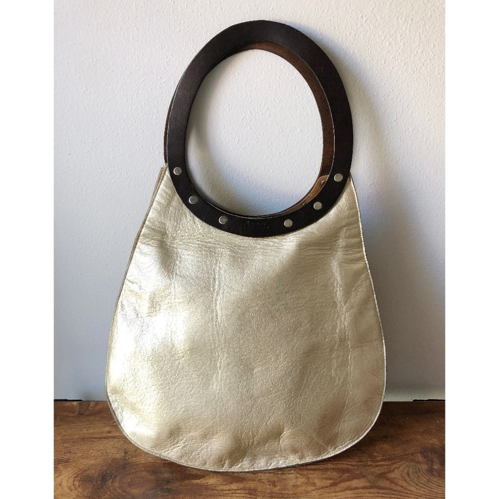 Dean Genuine leather Teardrop Bag — Platinum